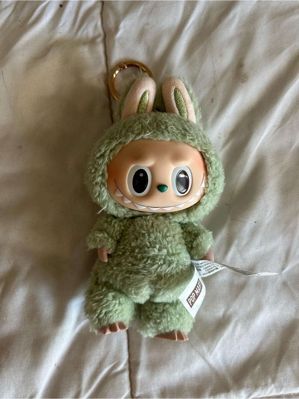 Green labubu Plush Keychain